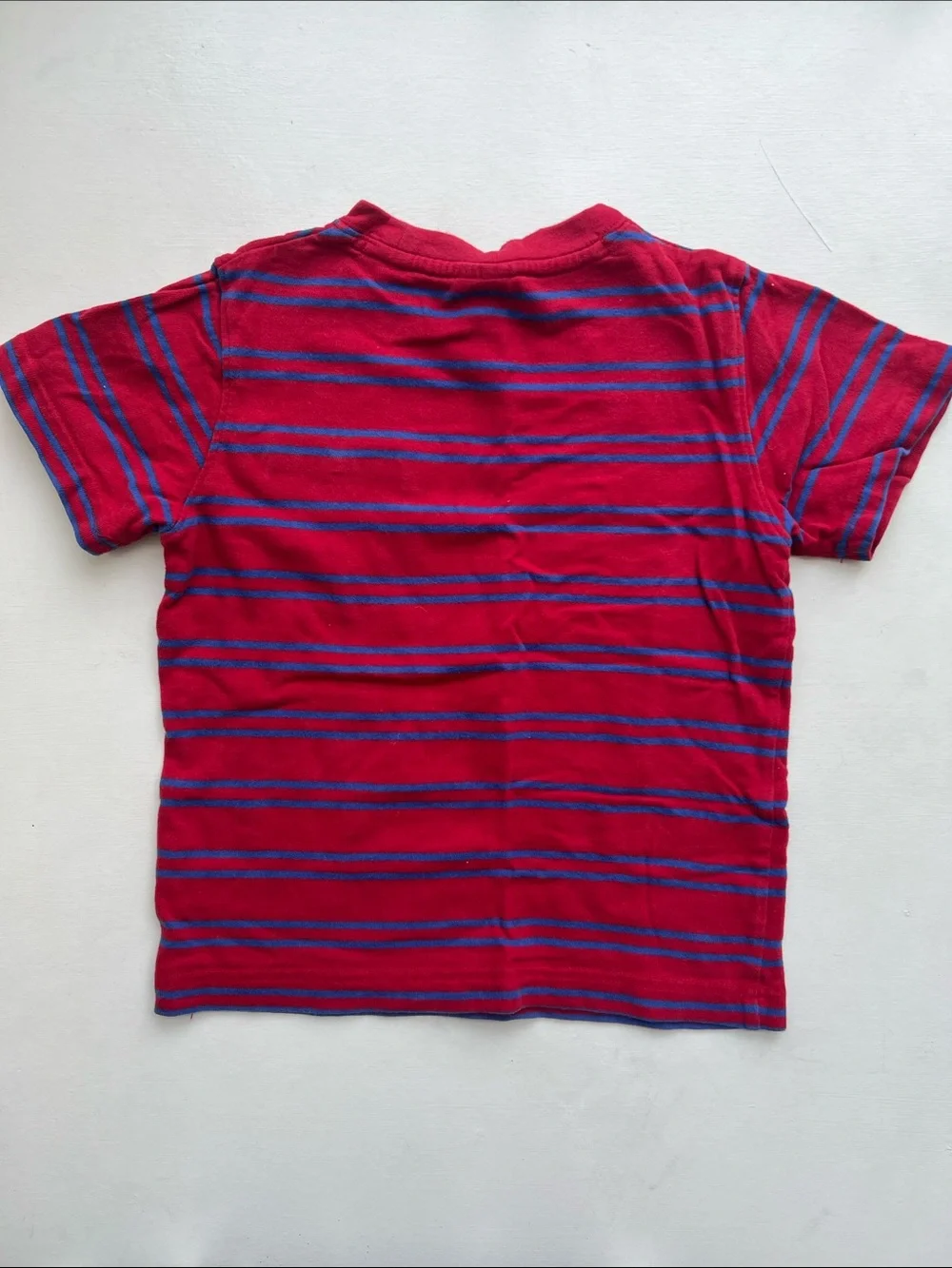 Gymboree Red Striped Pocket Tee with Blue Accents